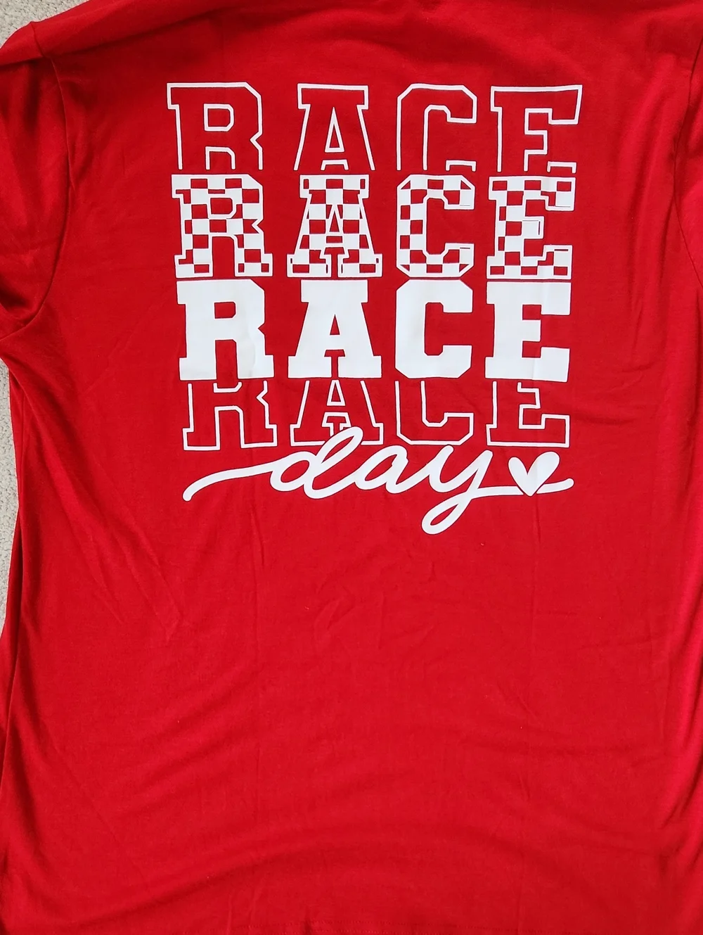 Racing Shirt for Women Checkered Flag Graphic Raceday Outfit Race  - Large